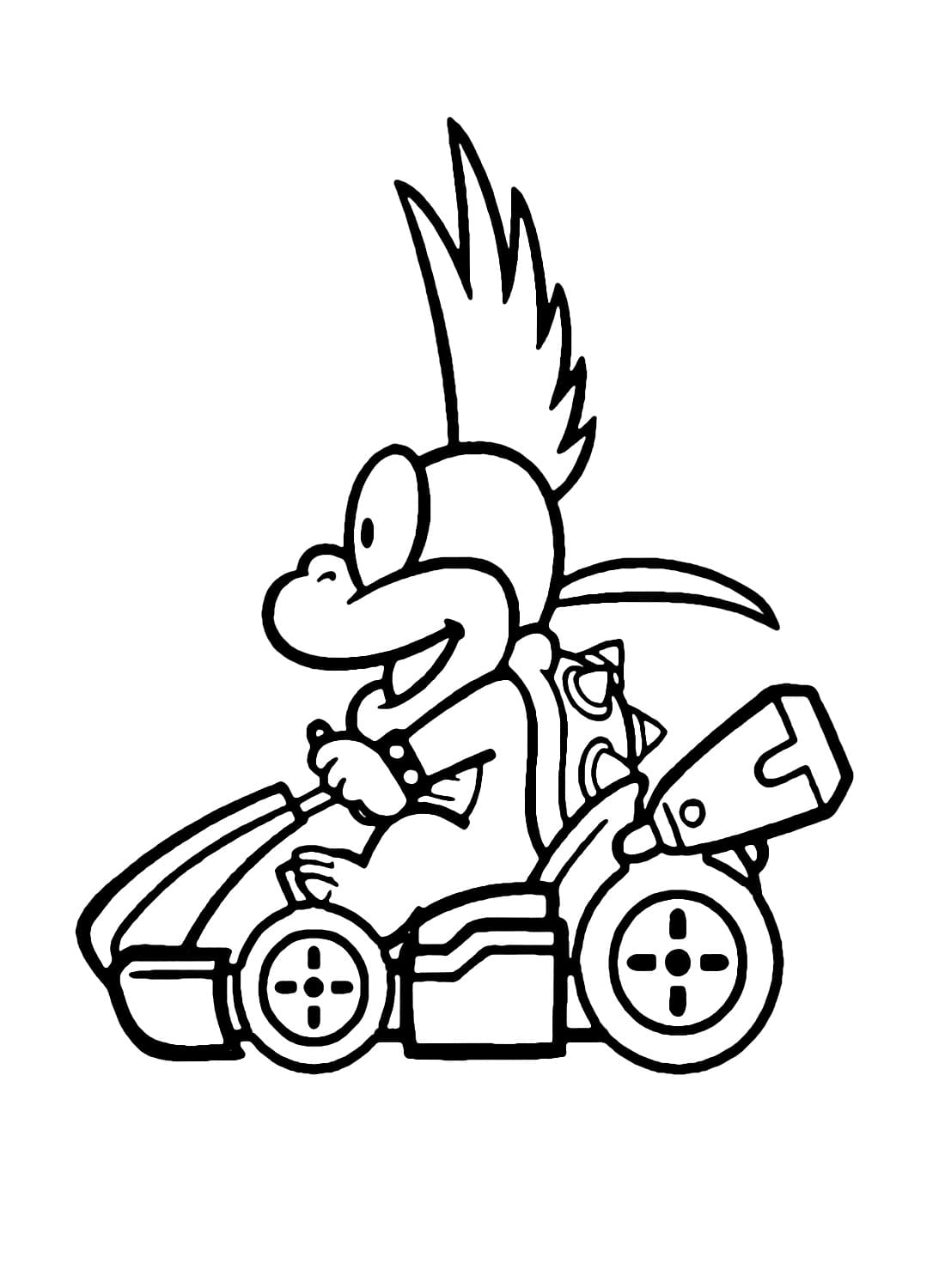 Mario kart lemmy koopa coloring page