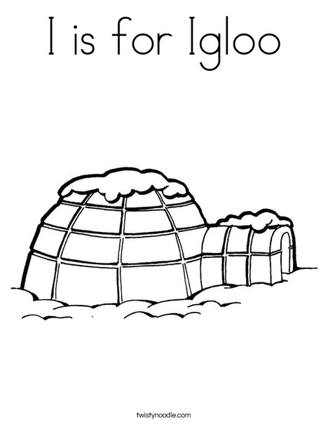 I is for igloo coloring page