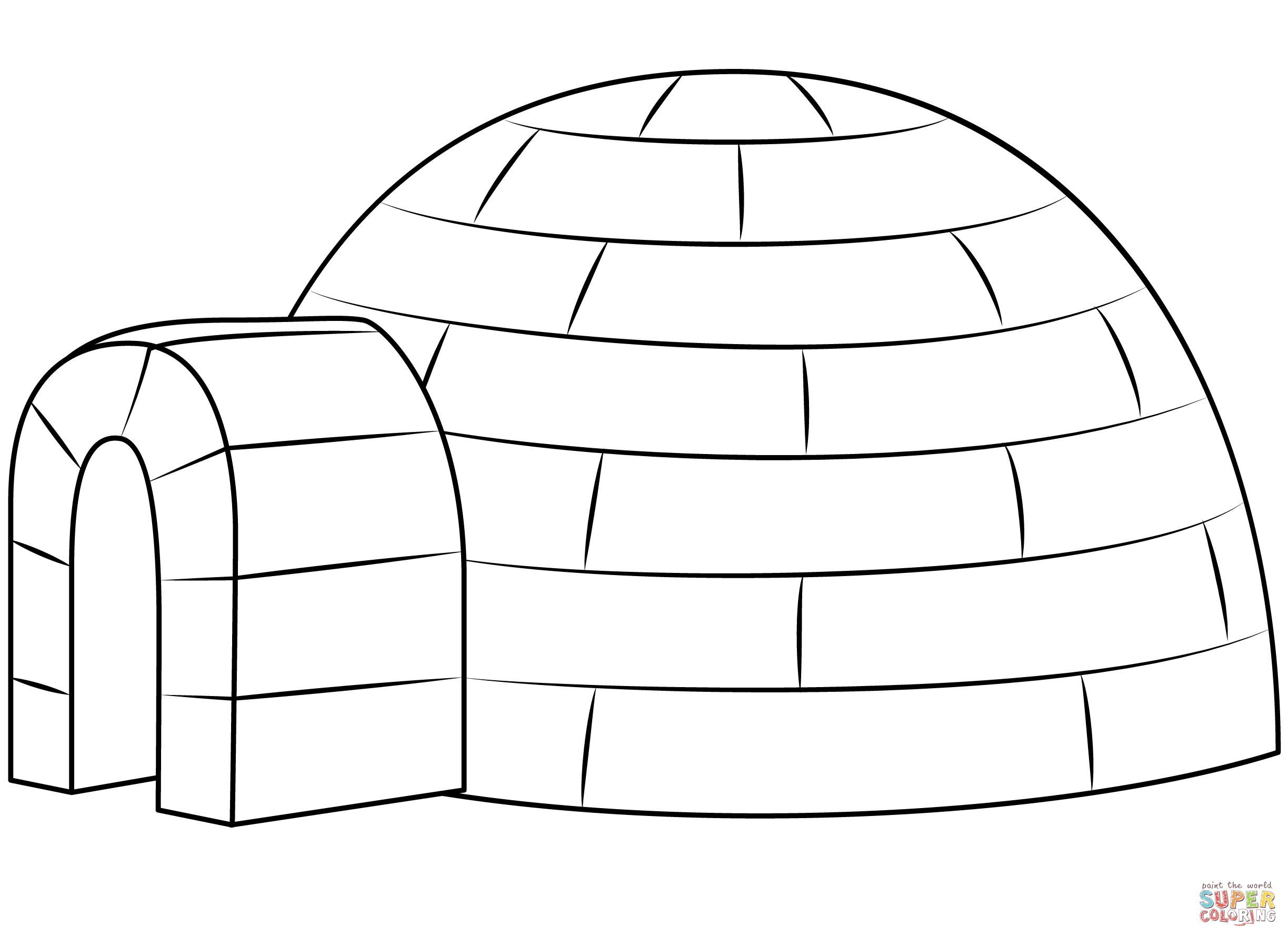 Igloo coloring page free printable coloring pages