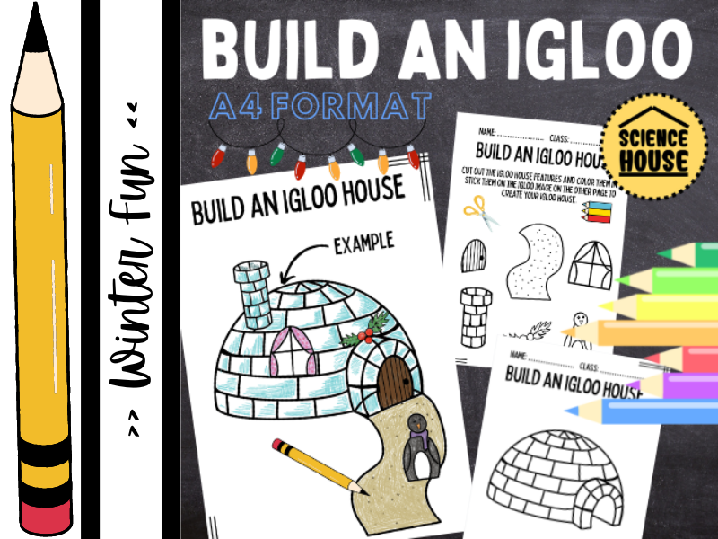 Igloo build christmas colouring pages teaching resources