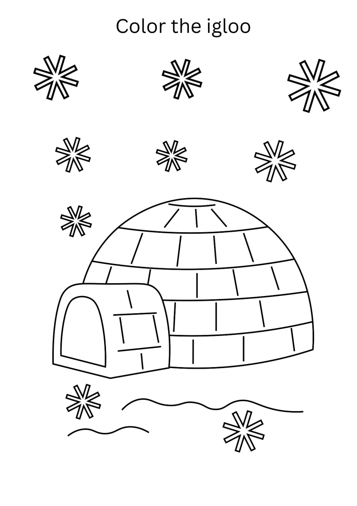 Free printable igloo loring pages for kids