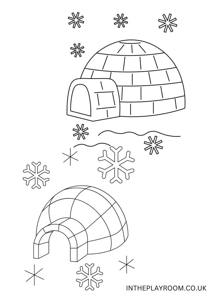 Free printable igloo loring pages for kids