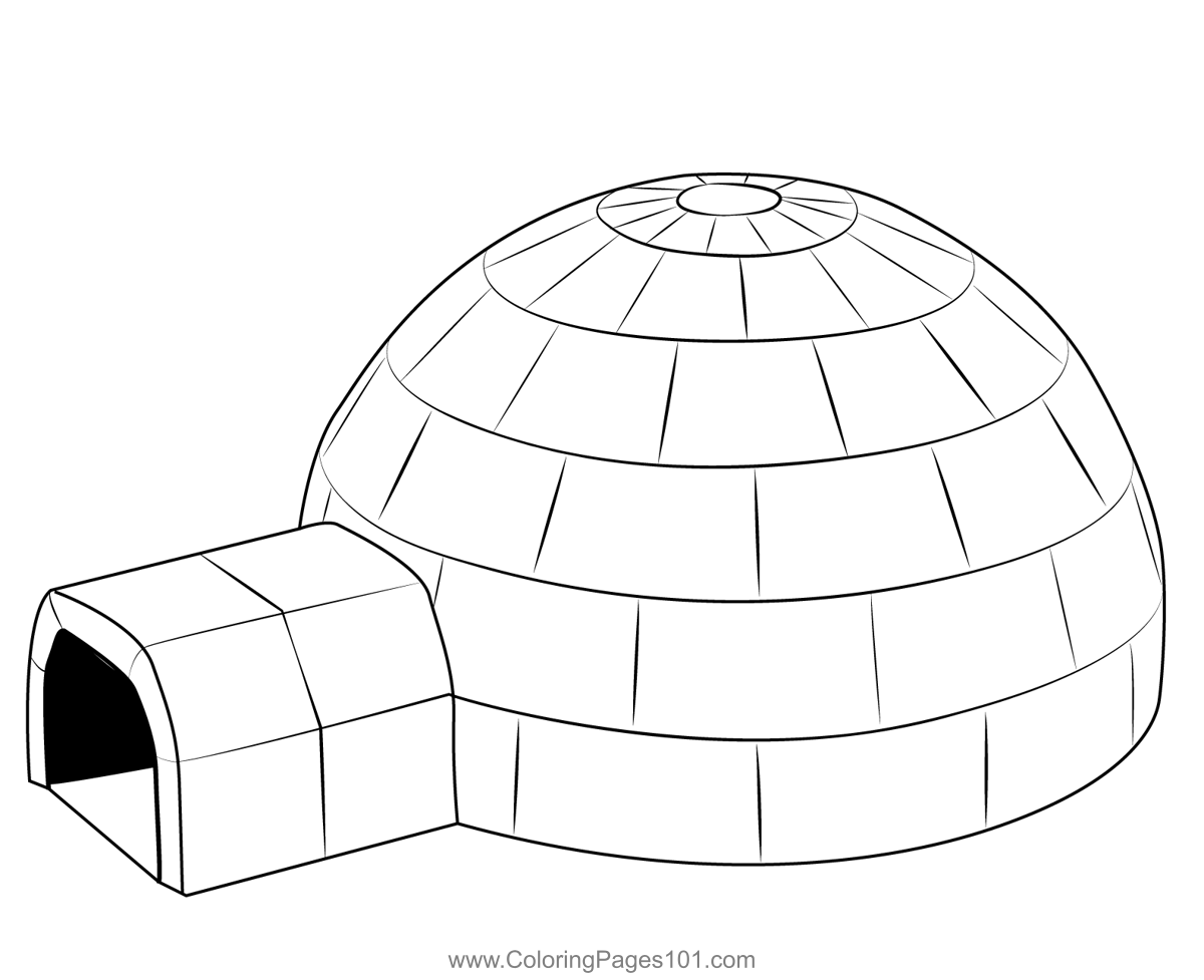 Igloo coloring page for kids