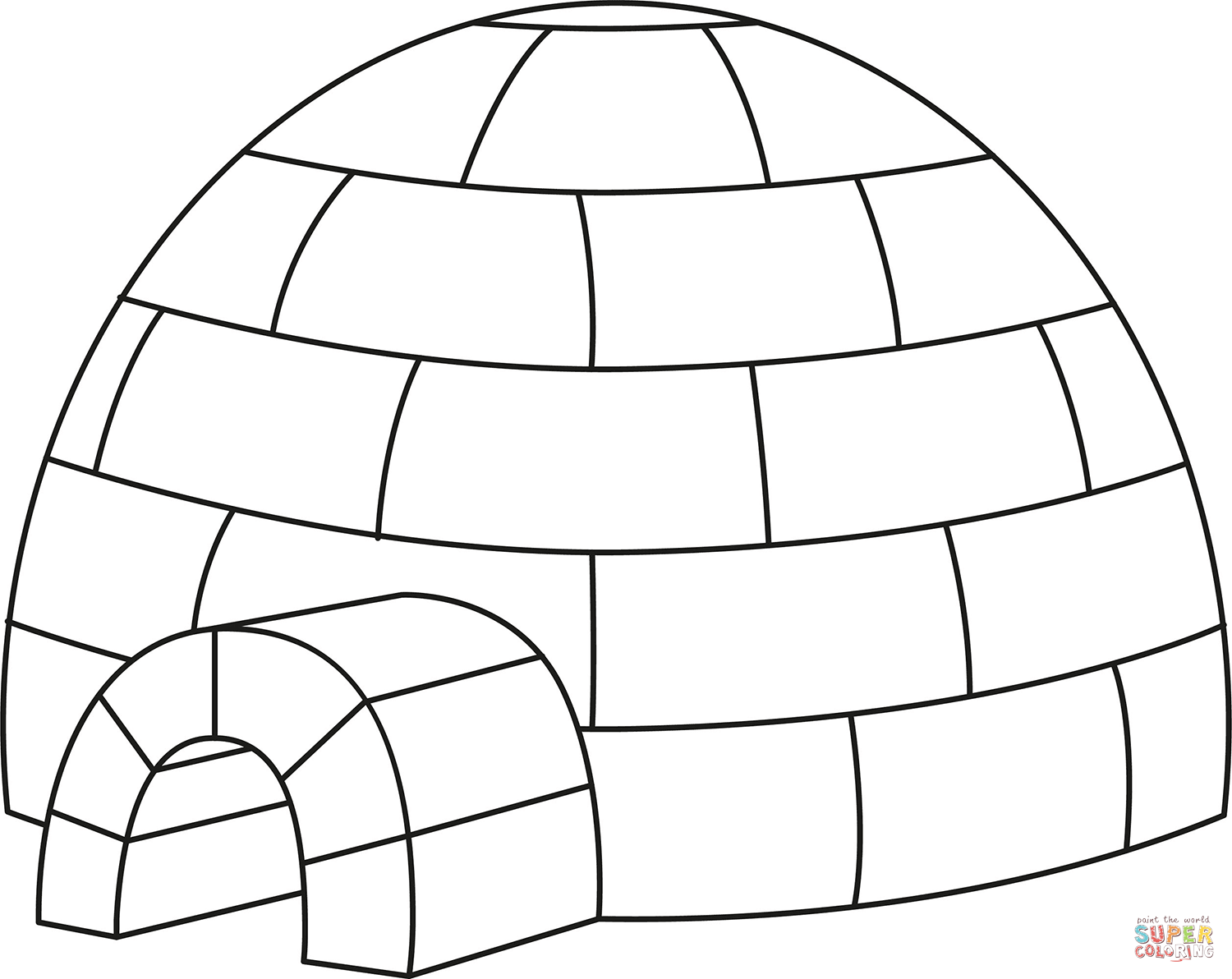 Igloo coloring page free printable coloring pages