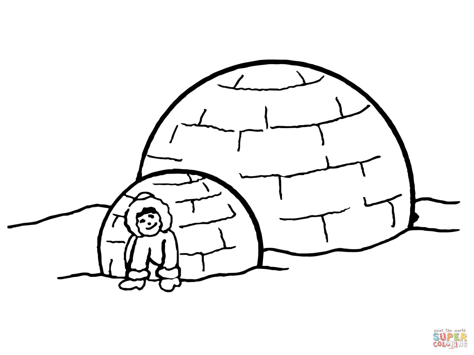 Inuit igloo coloring page free printable coloring pages