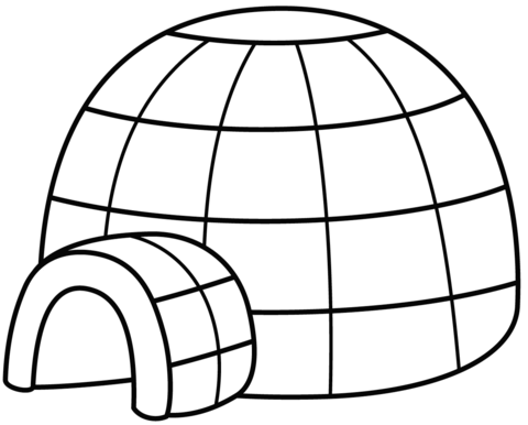 Igloo coloring page free printable coloring pages