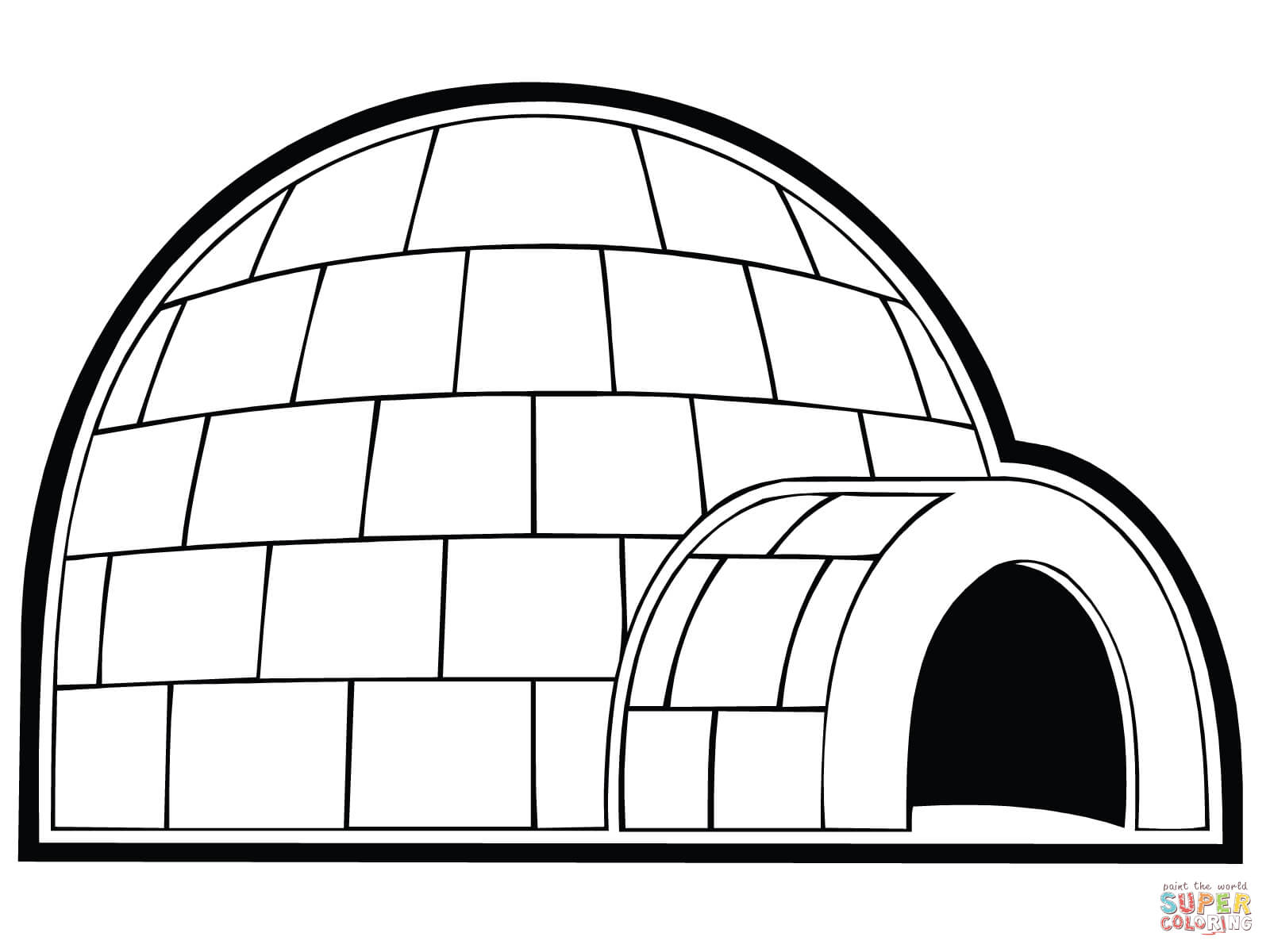 Snowhouse or igloo coloring page free printable coloring pages