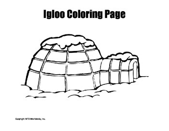 Printable igloo coloring page worksheet by lesson machine tpt