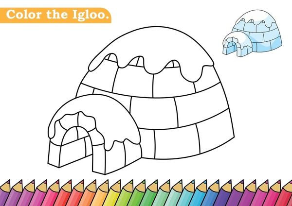 Hundred childs drawing igloo royalty