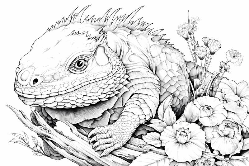 Iguana coloring page stock illustrations â iguana coloring page stock illustrations vectors clipart