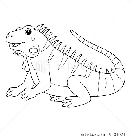 Iguana animal coloring page for kids