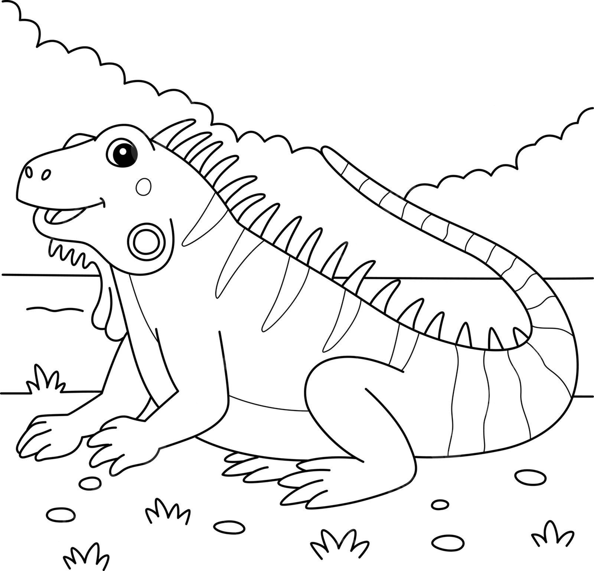 Iguana animal coloring page for kids dragon nature colouring book vector dragon drawing animal drawing book drawing png and vector with transparent background for free download