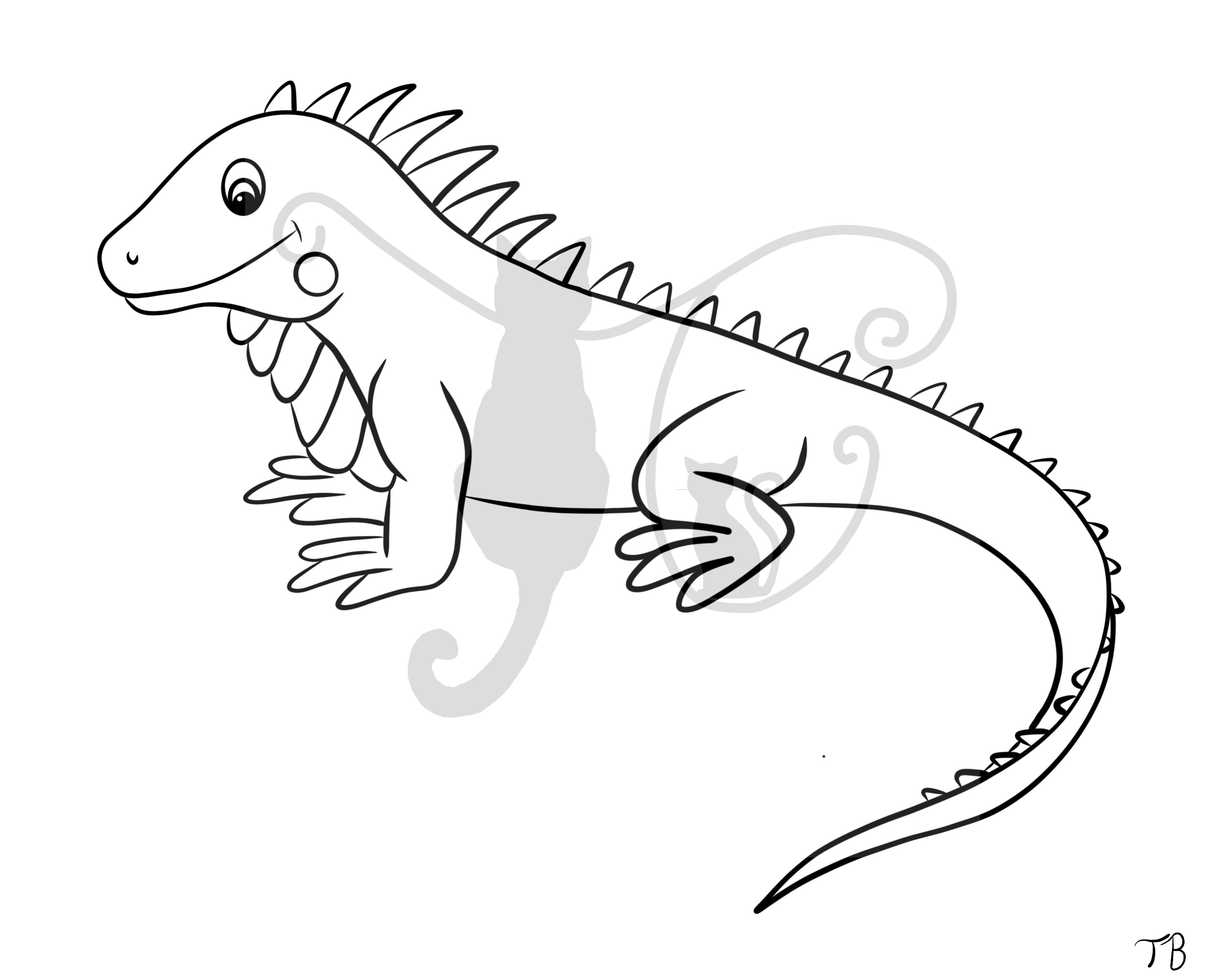 Iguana kids coloring page x