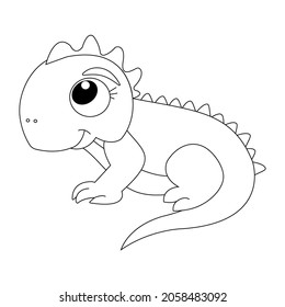 Coloring page iguana animal black white stock vector royalty free