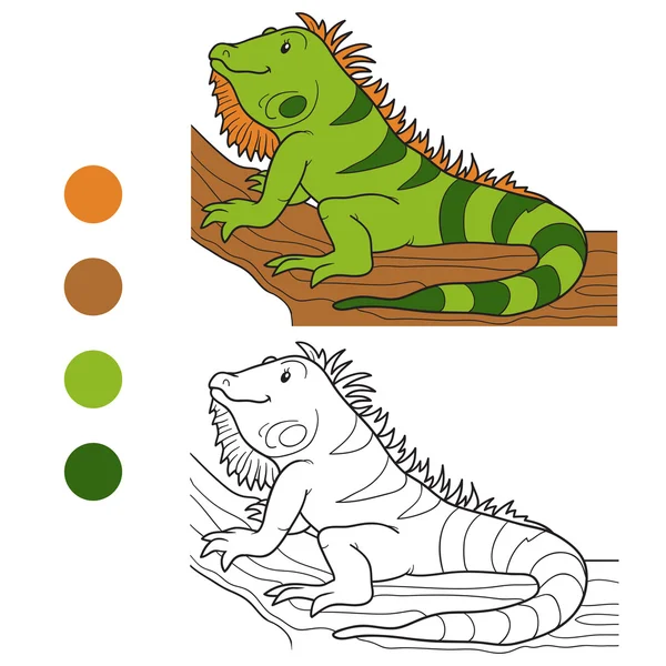 Coloring book iguana stock illustration by ksenyasavva