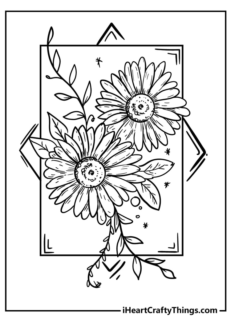 Flower coloring pages free printables