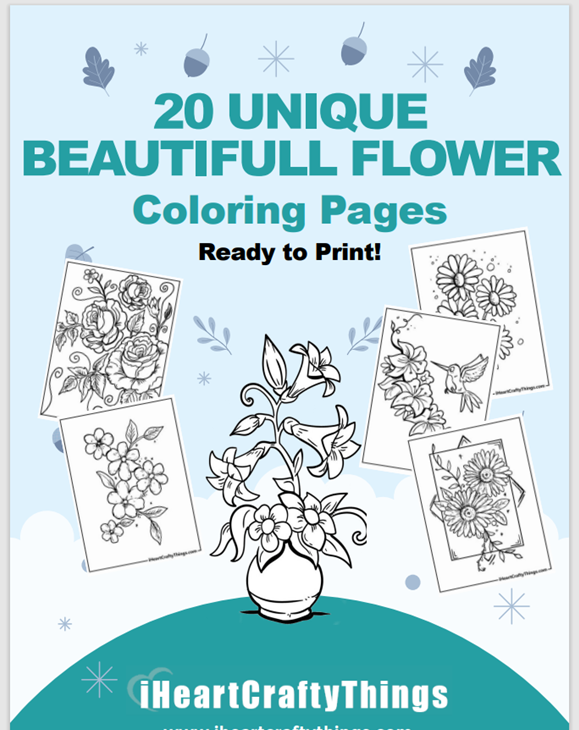 Flower coloring pages â i heart crafty things