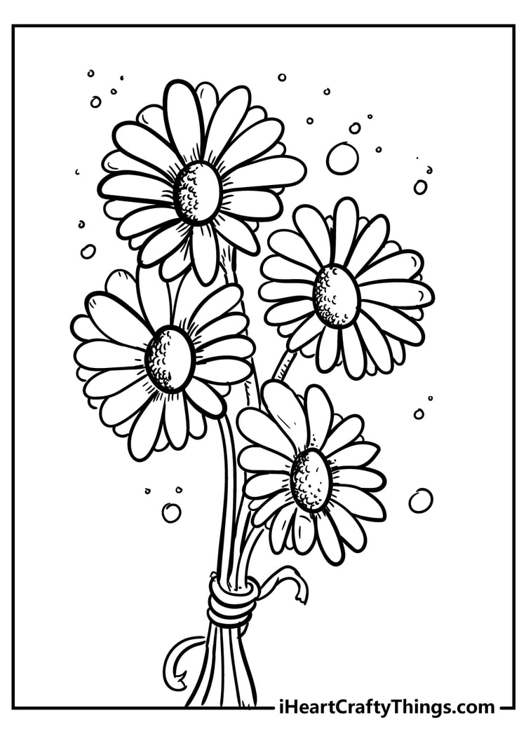 Flower coloring pages free printables