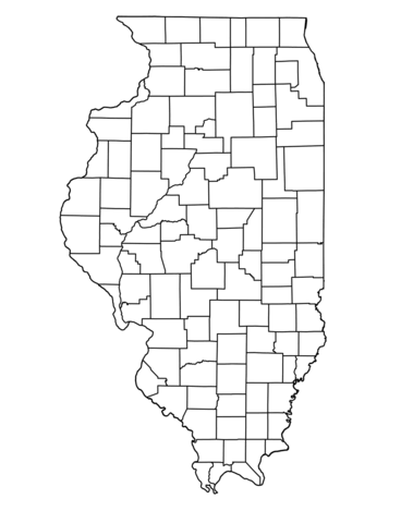 Outline map of illinois counties coloring page free printable coloring pages