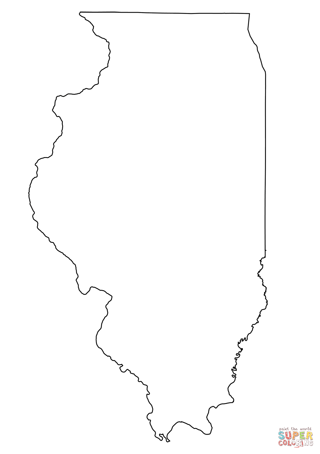 Outline map of illinois coloring page free printable coloring pages