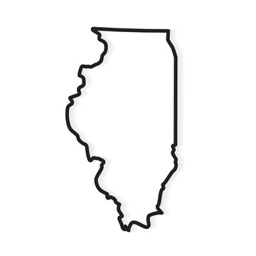 Black outline of illinois map