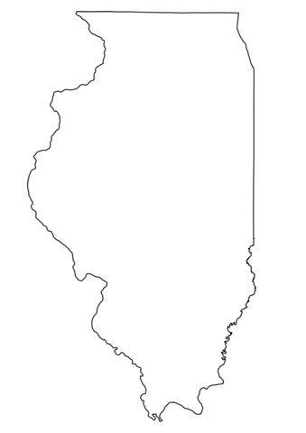 Outline map of illinois coloring page free printable coloring pages