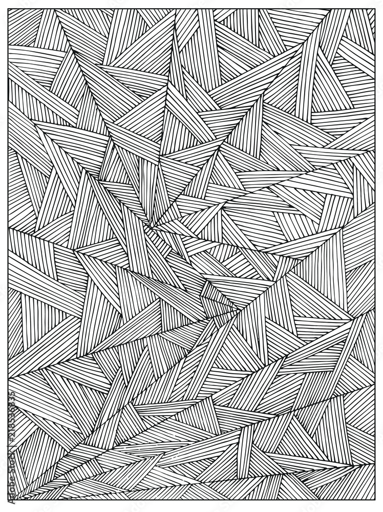 Difficult uncolored adult coloring book page with optical illusion and distortions for adults or kids can be used as adult coloring book coloring page card illustration vector vector