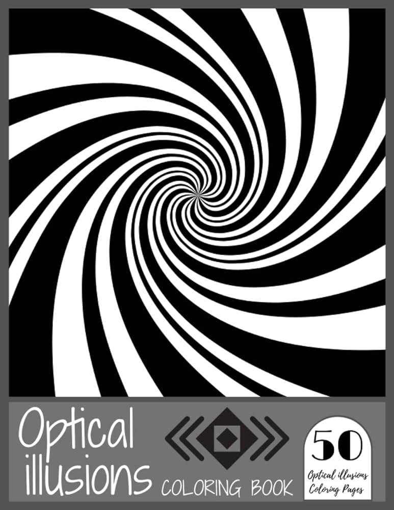Optical illusions coloring book a cool drawing pages of optical illusions for adults and kids as marie books