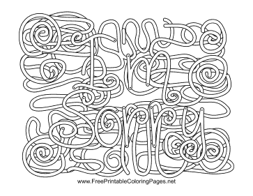 Apology hidden word coloring page