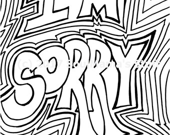 Im sorry coloring page digital download x pdf