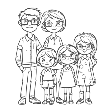 Family of five png transparent images free download vector files