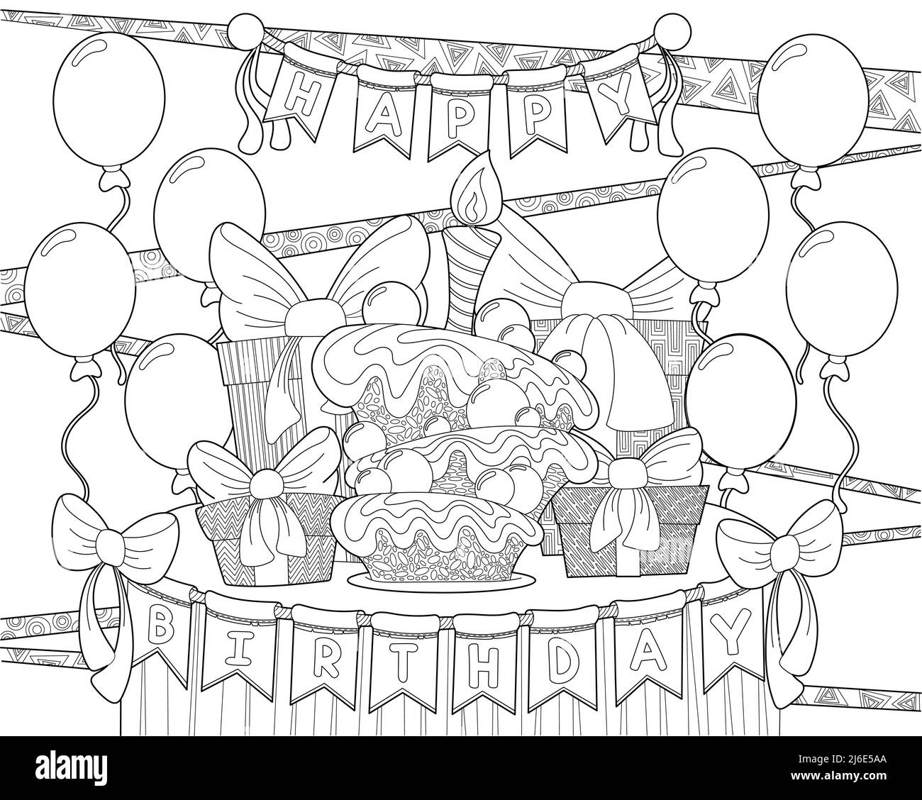 Birthday poster black and white stock photos images