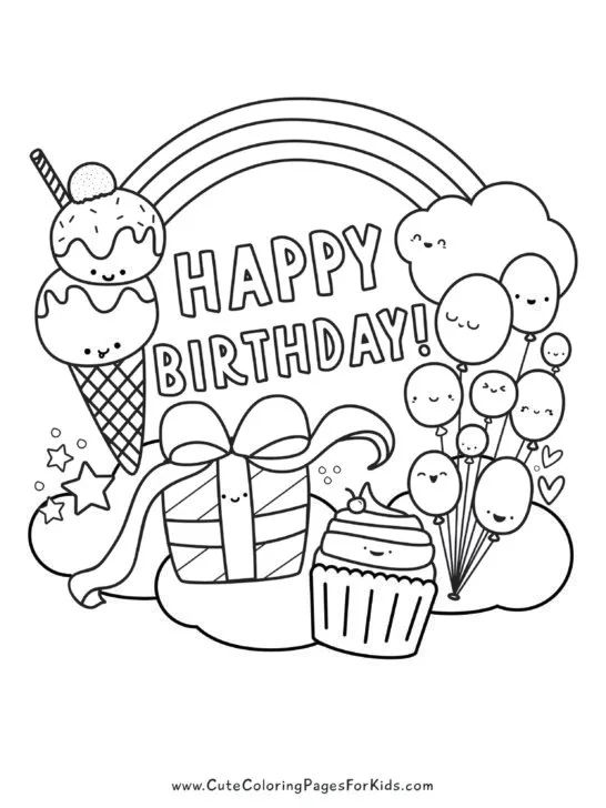 Free printable birthday coloring pages