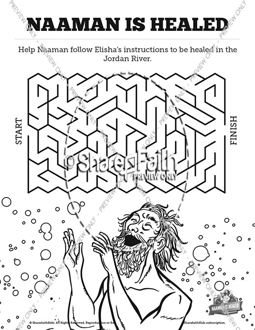 Naaman the leper kings sunday school coloring pages clover media