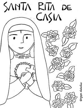 Santa rita de casia pagina para colorear by agape didactico tpt