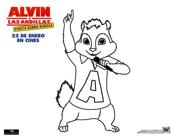 Alvin y las ardillas fiesta sobre ruedas llega a con nuevos para colorear