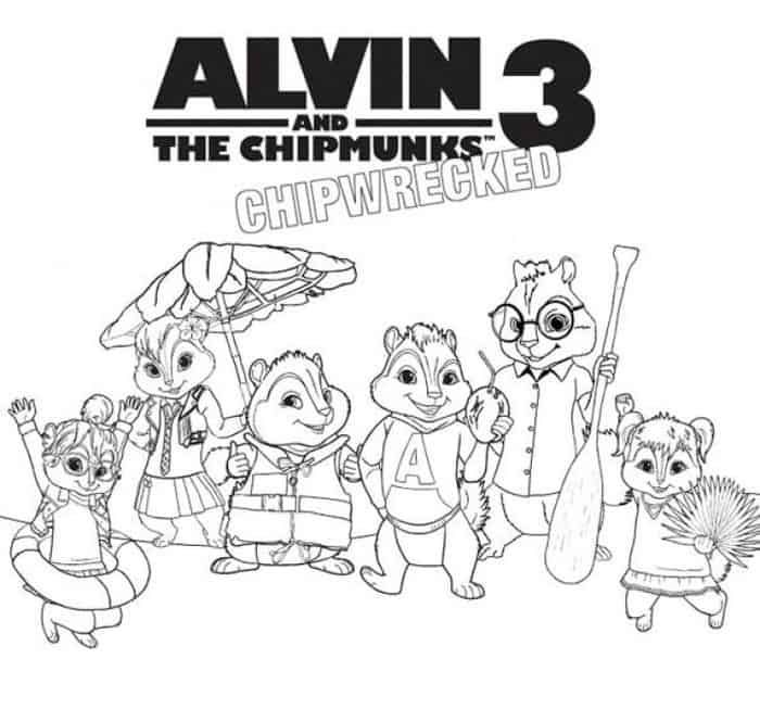 Alvin and the chipmunks chipwrecked coloring pagesalvin and the chipmunks chipwrecked colorin kleurplaten