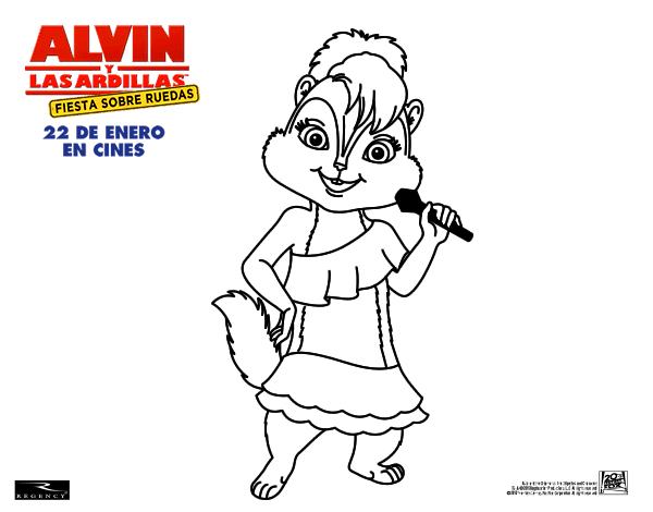 Alvin y las ardillas fiesta sobre ruedas llega a con nuevos para colorear