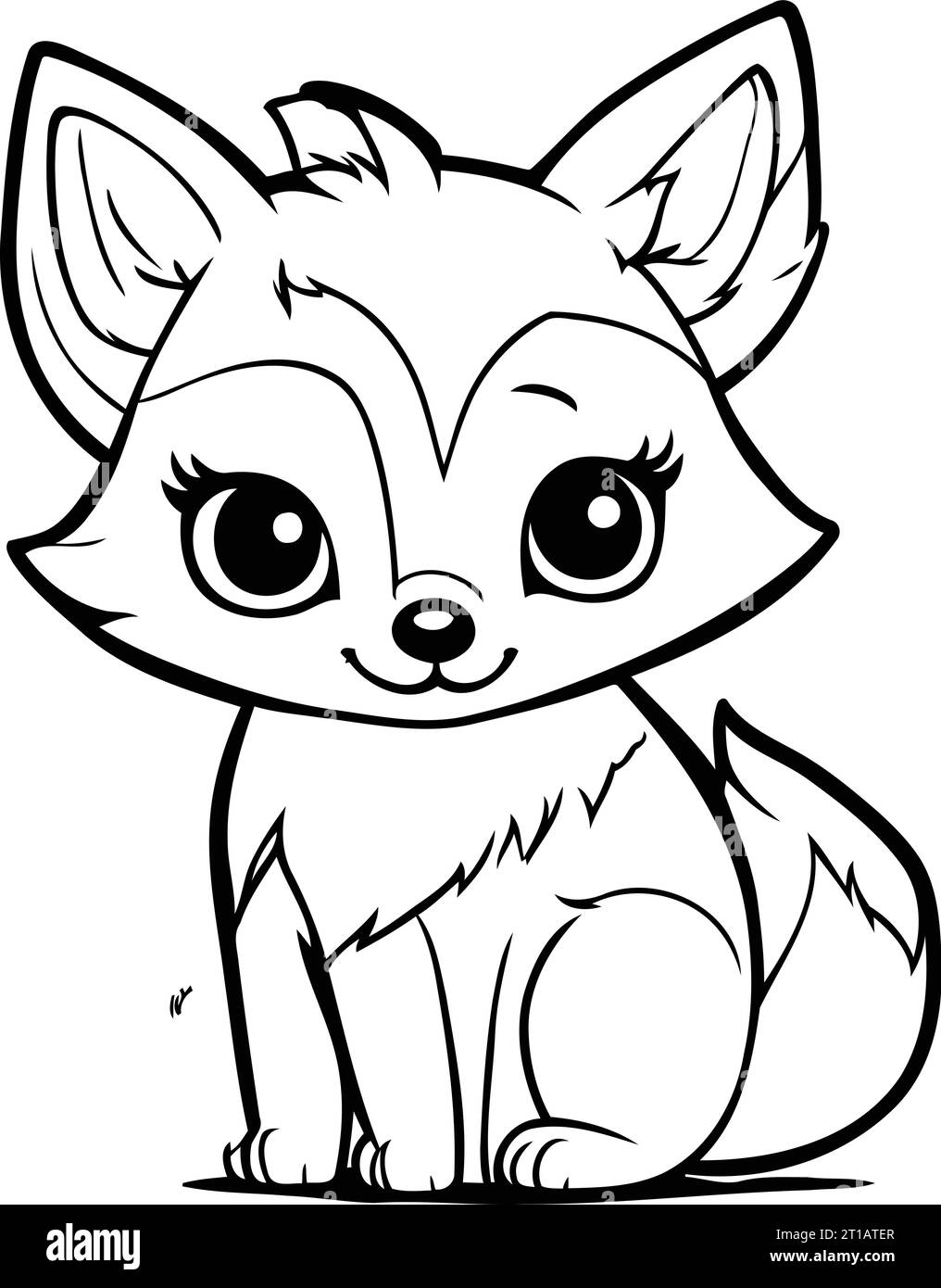 Dibujo para colorear quema de la pãgina de dibujos animados lindo fox animal coloring book imagen vector de stock