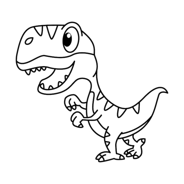 Premium vector dinosaurs cartoon vector coloring page