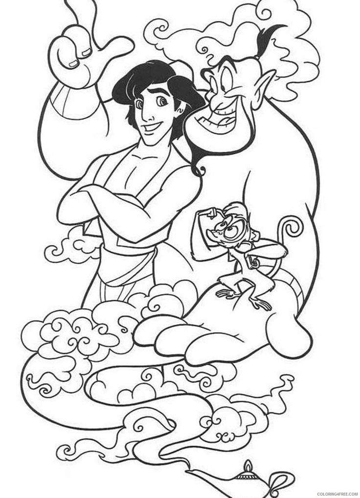 Free aladdin coloring pages pdf for kids