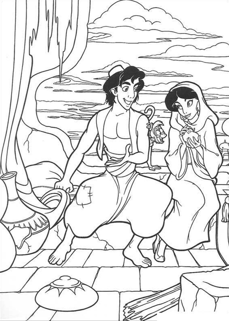 Aladdin coloring page disney coloring pages cartoon coloring pages disney princess coloring pages