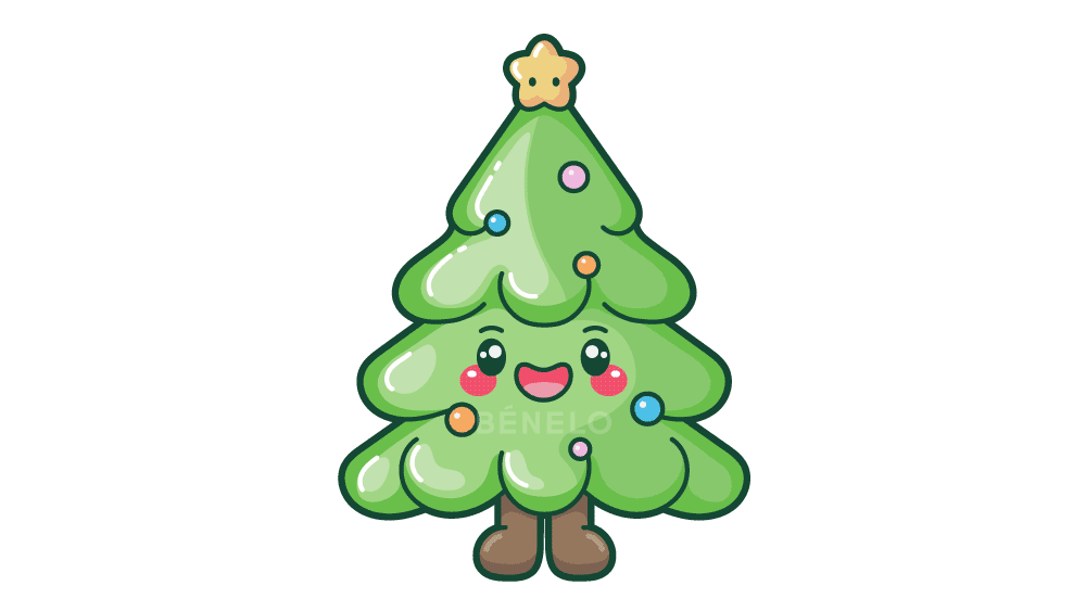 Dibujar un ãrbol de navidad kawaii