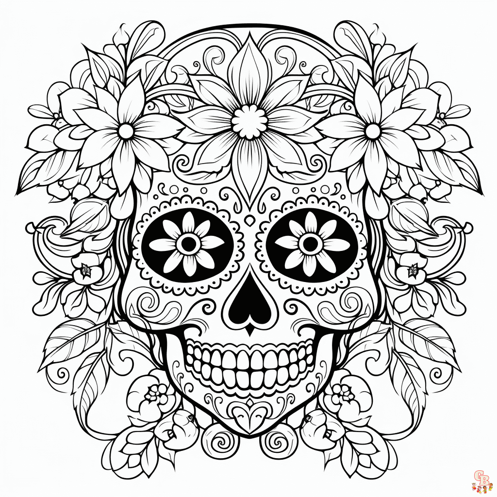 Printable calavera coloring pages free for kids and adults