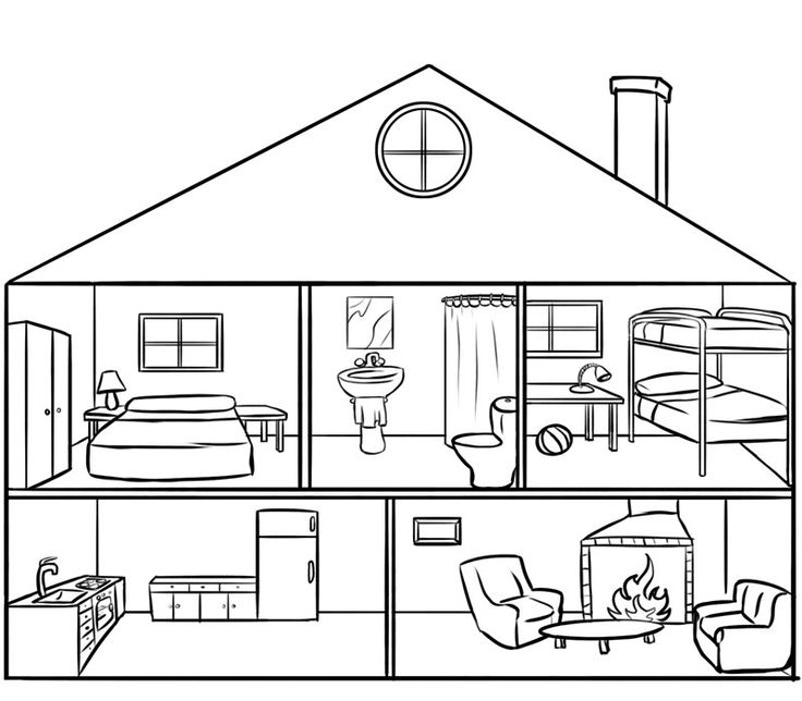 Dependencias de la casa colouring pages house drawing coloring pages house drawing for kids