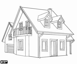 Juegos de casas para colorear imprimir y pintar casa en dibujo casas con balcon dibujo de casa