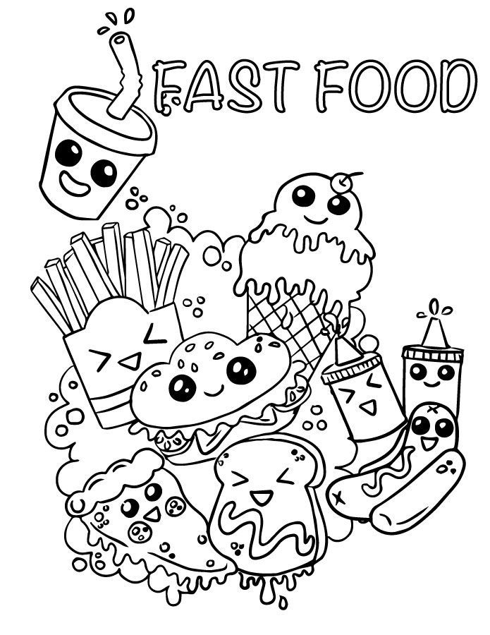 Fast food zeichnungen food zeichnung emoji coloring pag cute doodl cute doodl drawings