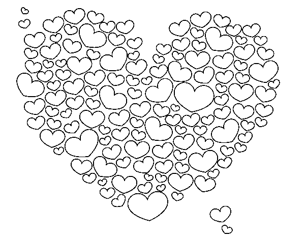 Dibujo de corazãn de corazones para colorear