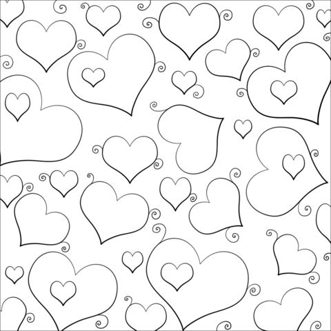 Dibujo de muchos corazones para colorear dibujos para colorear imprimir gratis