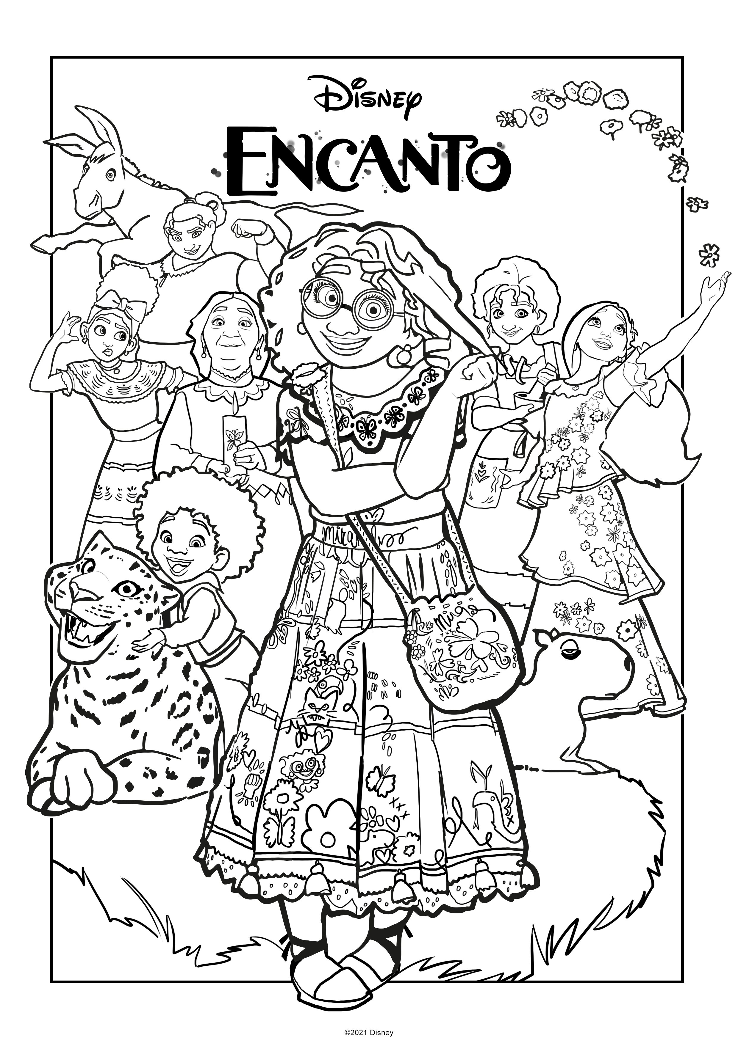 Disney encanto free printable coloring pages